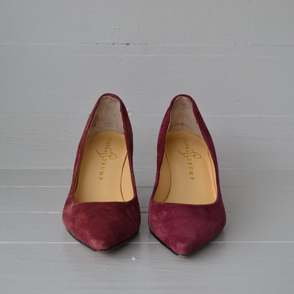 Ivanka Trump Kitten Heels Dark Purple Women's 5.5 Formal Suede Leather Sole - Picture 3 of 8